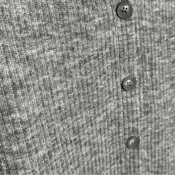 Dennis by Dennis Basso Ribbed Longline Gray Cardigan  1X Minimalistic Neutral - Picture 10 of 13